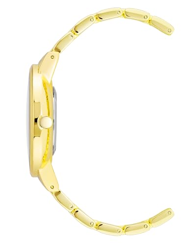 Nine West Women's Crystal Accented Gold-Tone Bracelet Watch